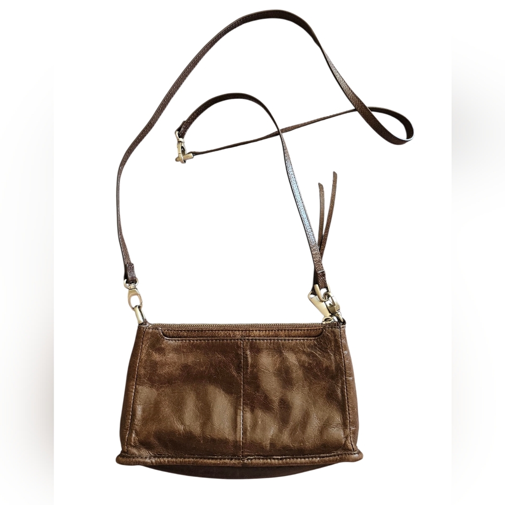 HOBO Elegant Brown Leather City Organizer‎ Boho Smart Cadual Crossbody Bag